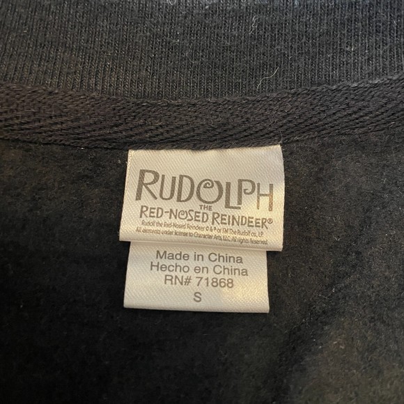 RUDOLPH THE RED NOSED REINDEER SANTA CHRISTMAS HOLIDAY SWEATSHIRT SNOWFLAKES S - Picture 9 of 10